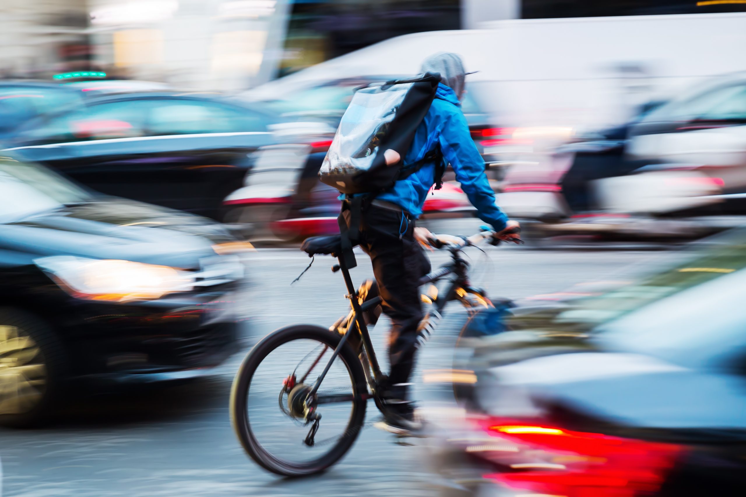cyclist in traffic